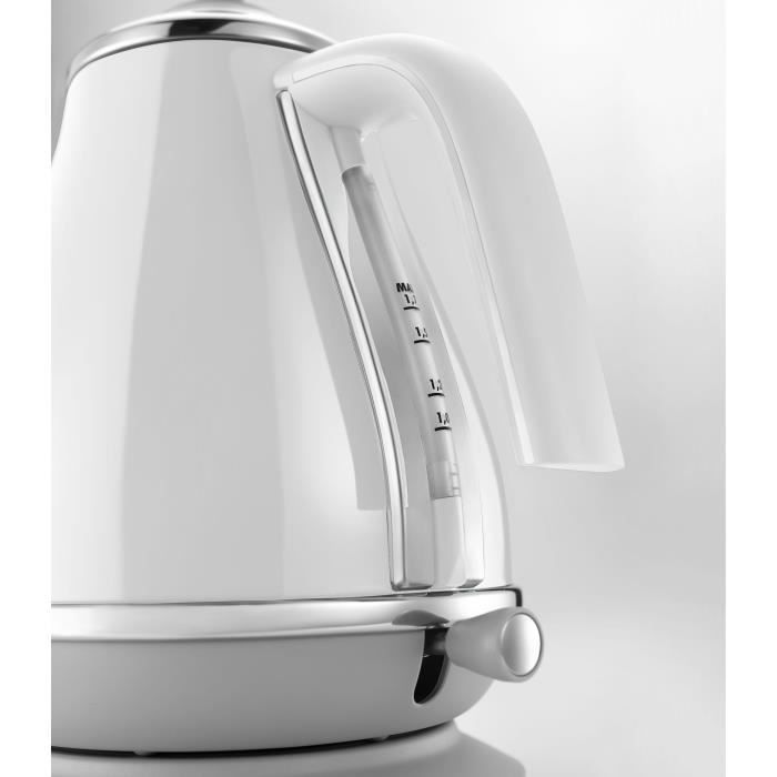 Hervidor DELONGHI ICONA CAPITALS - 1,7 L - Acero inoxidable - Base extraíble y giratoria 360° - Filtro antical - Blanco