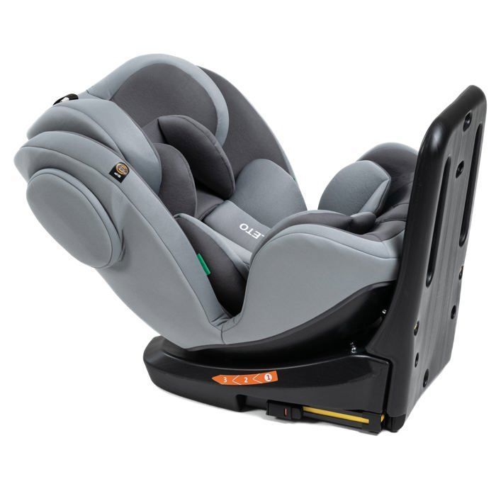 BEBELISSIMO - Seggiolino auto Isofix - Girevole a 360° - 40-150 cm - 0-36 kg - i-size - Leto - grigio - protezione dagli impatti laterali