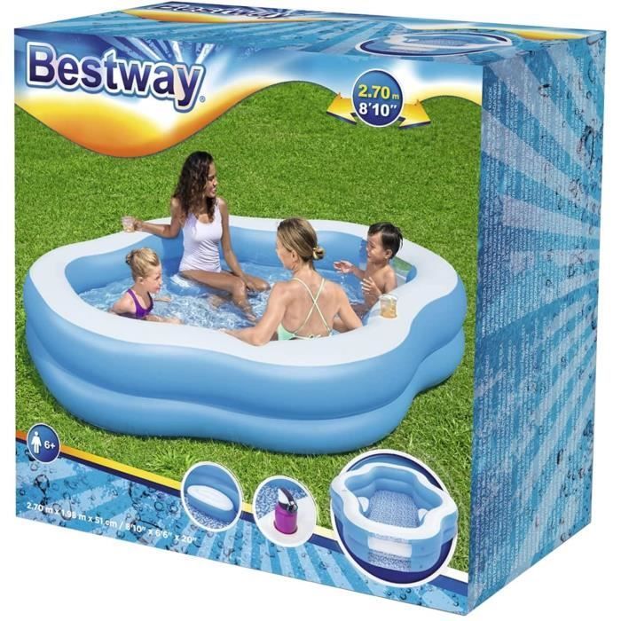 Piscina hinchable - Bestway - Diversión familiar - 2 anillos - 575 L