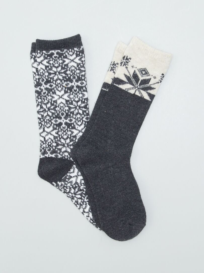 Pares de calcetines navideños - GRISES