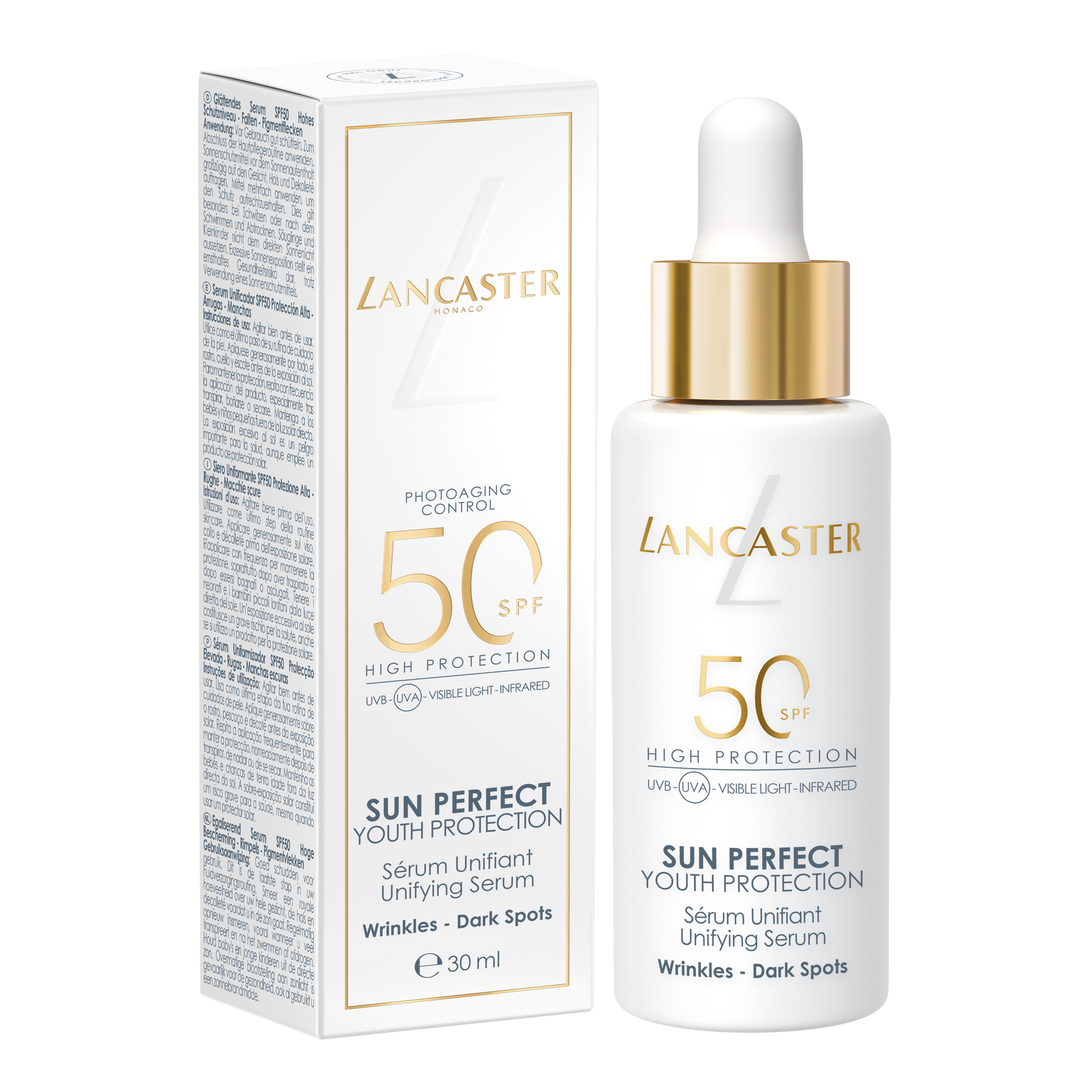 Sun Perfect SPF50 serum za obraz proti staranju Zaščita obraza