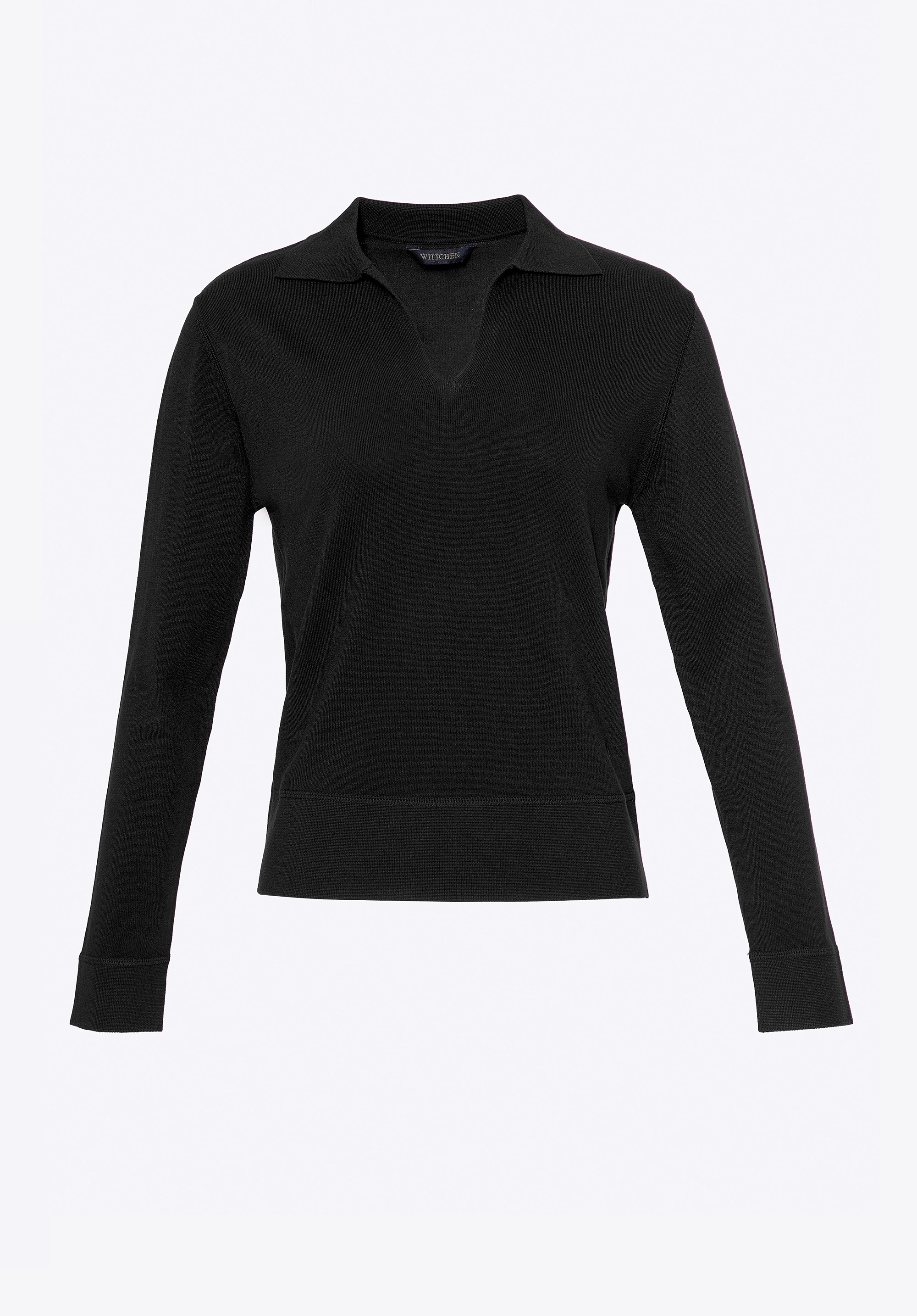 Sweter damski z dekoltem V-neck czarny