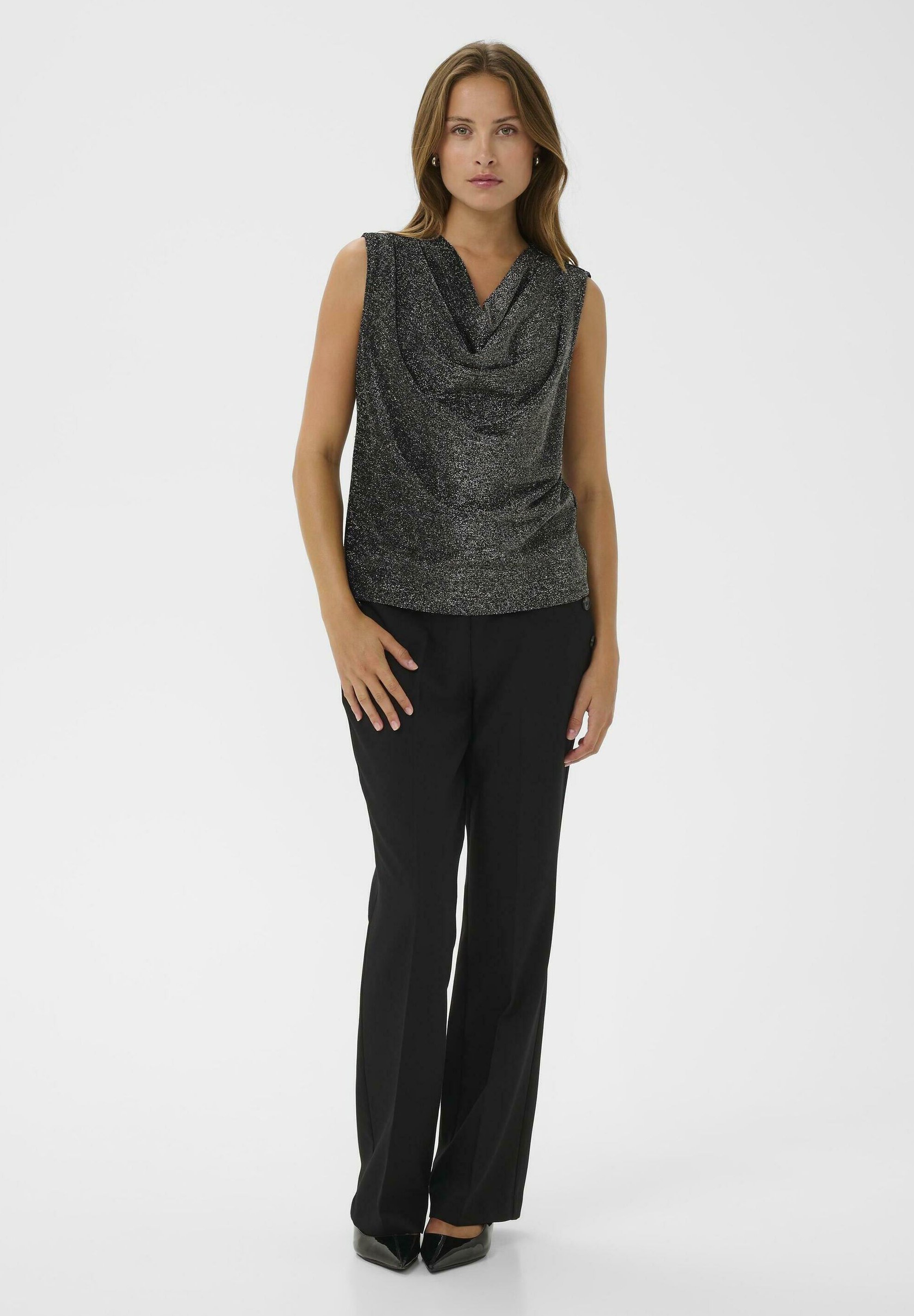 Kaffe RIKKA - Top - zilver metallic glitter