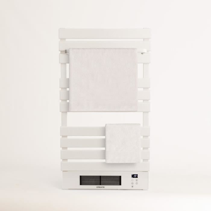 Sèche-serviettes électrique - CREATE - WARM TOWEL PRO - 500/1500W - WiFi - Aluminium Blanc