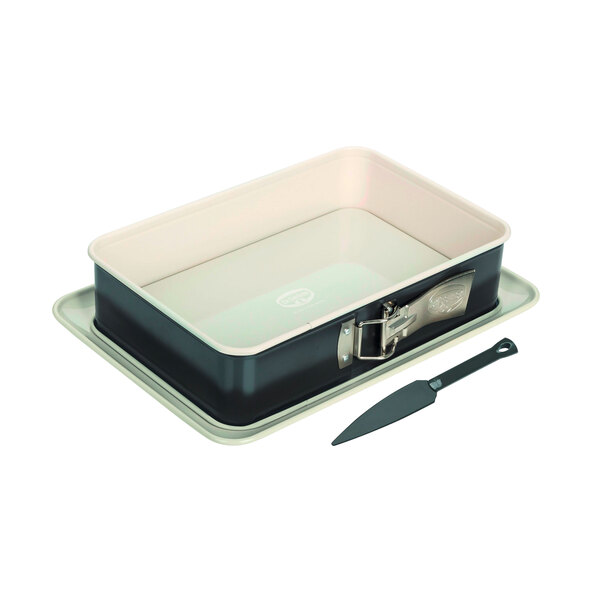 Rektangulær springform med emaljeret serveringsbund