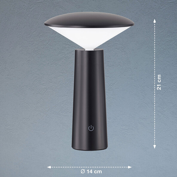 Pinto LED oplaadbare tafellamp, zwart