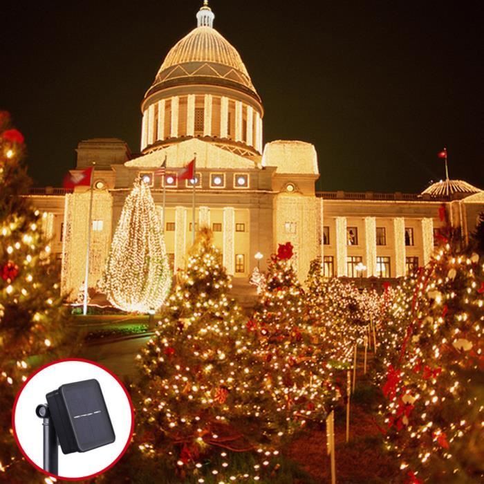 Guirnalda de luces solares de 22 m con 200 LED para exteriores, jardín, patio, bodas y fiestas navideñas.