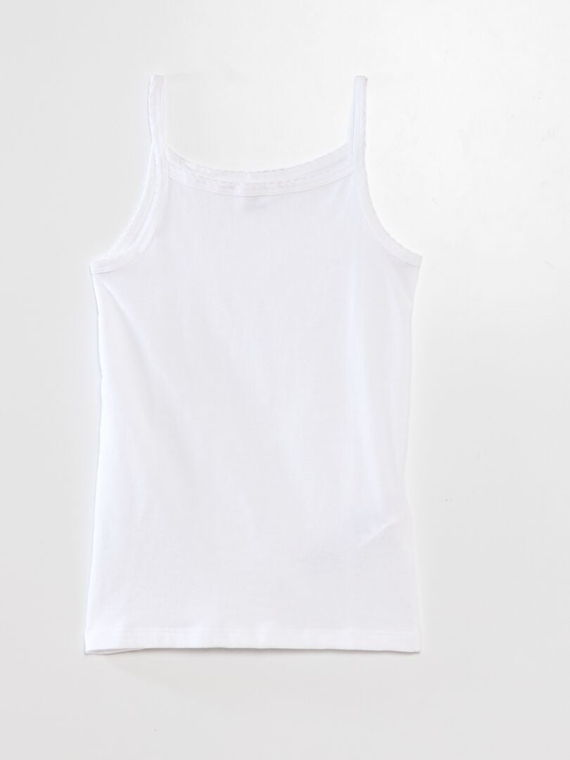 Set van 3 katoenen tanktops - WIT
