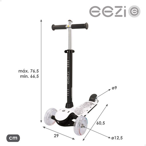 Trottinette électrique Eezi à 3 roues avec lumières multicolores personnalisables