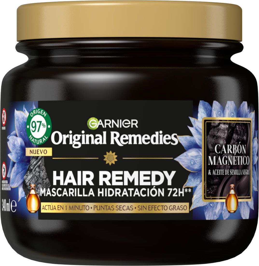 „Hair Remedy“ magnetinė drėkinamoji kaukė su anglimi Kaukės riebiems plaukams