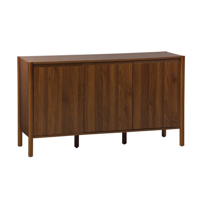 Credenza a 3 ante effetto legno di noce - 140 x 42 x 78,5 cm - Harmony