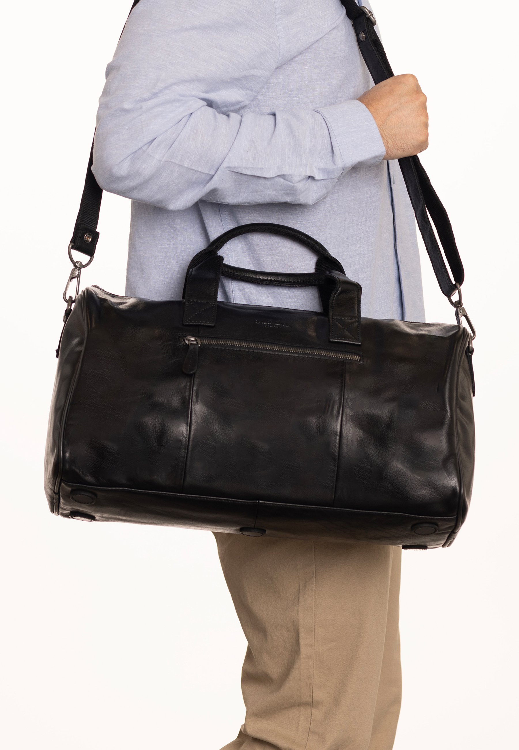Gusti Leder HALL - Borsa da weekend - nera