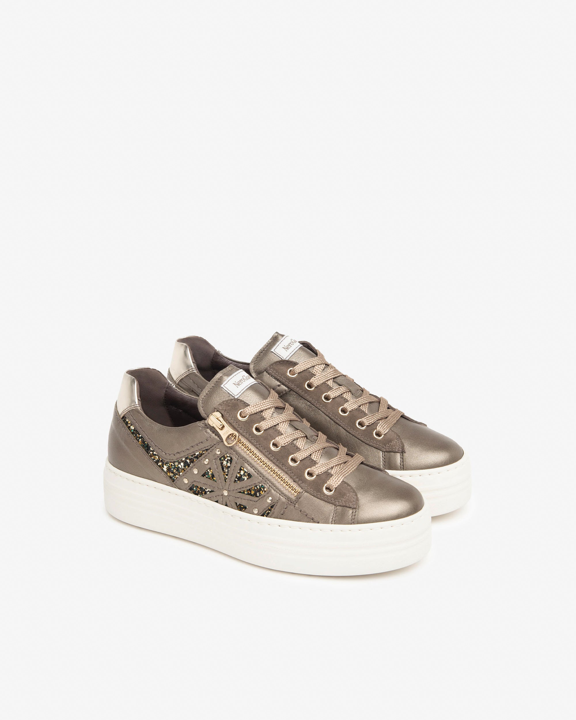 Sneakers Donna in Pelle, Camoscio e Materiale Tecnico