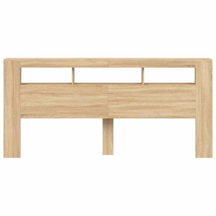 Cabecero LED vidaXL, panel con almacenamiento, accesorio para cama, cabecero para estructura de cama de dormitorio, roble Sonoma 837374