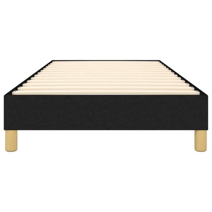 Base letto a molle KEENSO - 90x200 cm - Tessuto nero - Montaggio semplice - Singolo