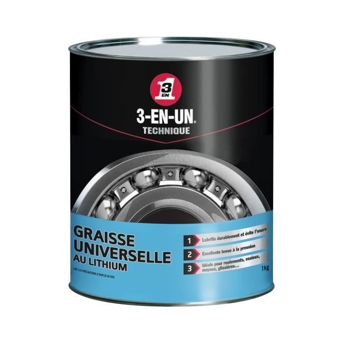 Graxa de lítio universal 3 em 1, técnica, em embalagem de 1 kg.