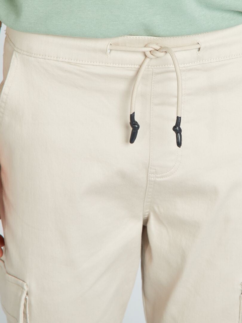 Joggingbroek met klepzakken - beige