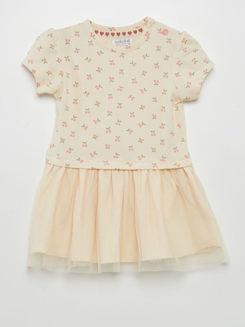 Vestido + leggings + diadema - 3 piezas - BEIGE