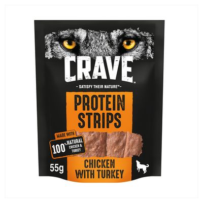 CRAVE Proteinstreifen mit Hähnchen & Pute