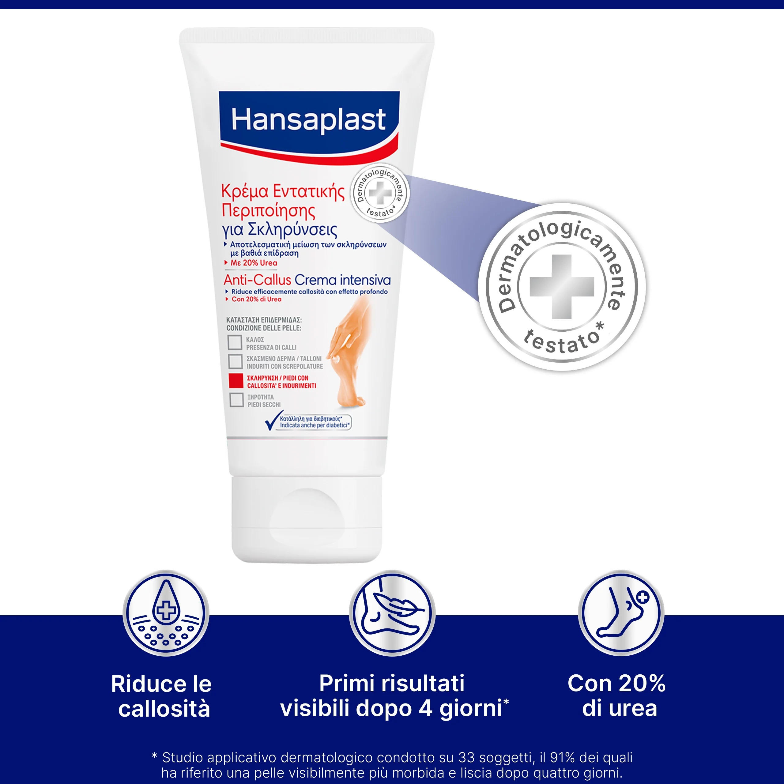 HANSAPLAST Crema intensiva anti-callosidades Hansaplast 75 ml Reduce eficazmente las callosidades en los pies