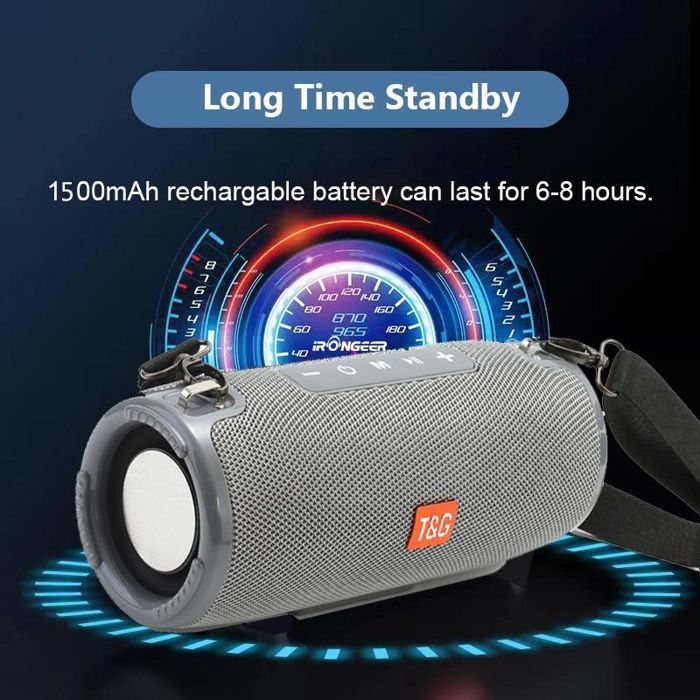 Enceinte Bluetooth Portable Haute Puissance Etanche Avec Support FM et Carte TF Bleu YONIS
