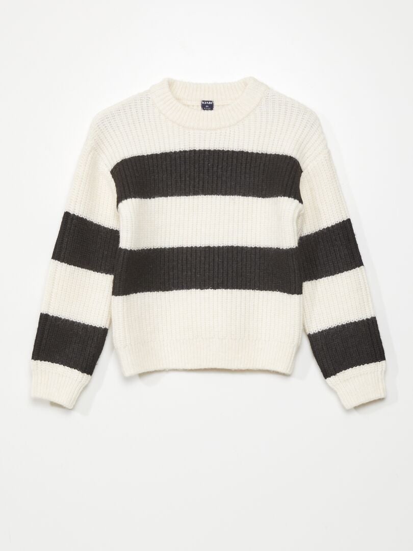 Sweter z grubej dzianiny - CZARNY
