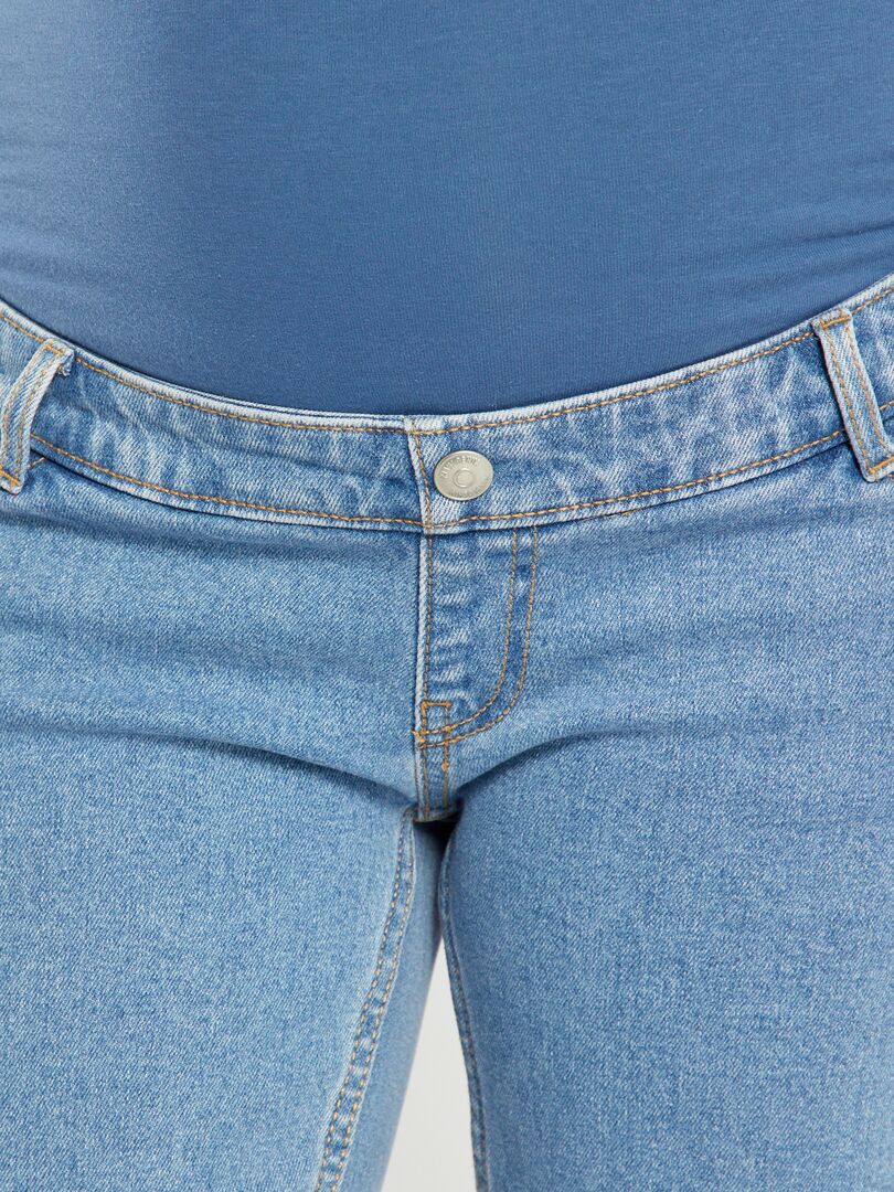 Calça jeans flare para gestantes - AZUL