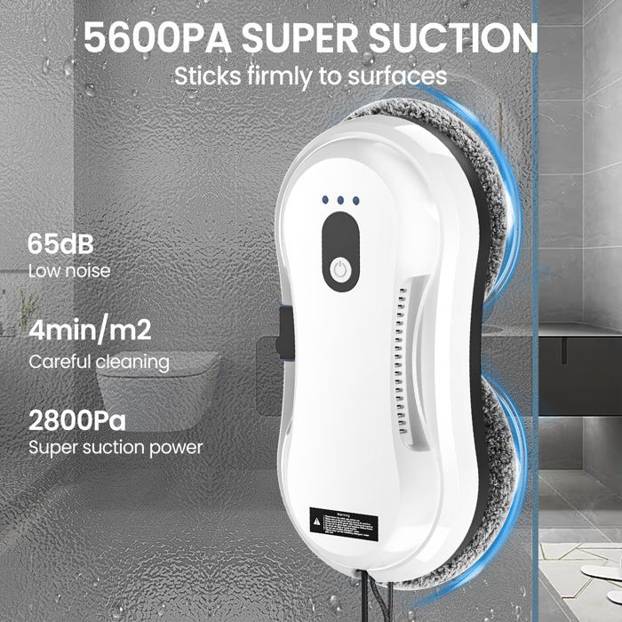 Robot Laveur de Vitre 2800PA - pulvérisation électrique, télécommande - 35ml - 4m - Trois modes de nettoyage - 65db-Robot Nettoyeur