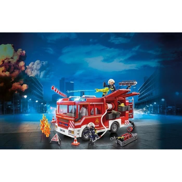 PLAYMOBIL 9464 Yellow Fire Truck with Working Water Cannon - City Action