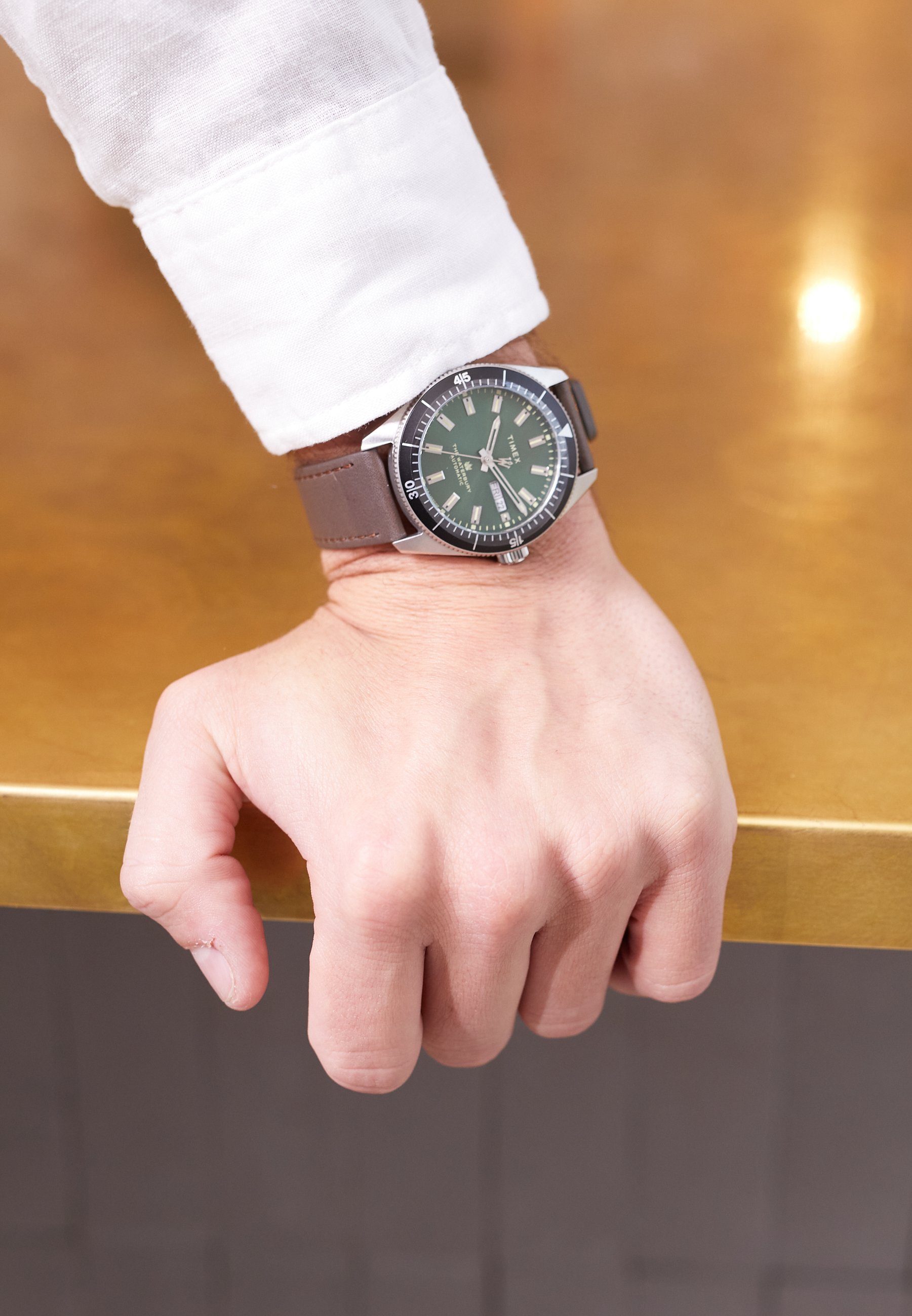 Timex WATERBURY DIVE AUTOMATIC - Hodinky - zelená/hnědá