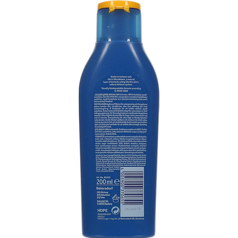 Crema solare Nivea SPF15 200ml