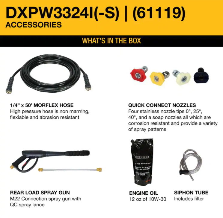 Lavadora de alta pressão DEWALT 3300 PSI 2,4 GPM com água fria e motor HONDA GCV200