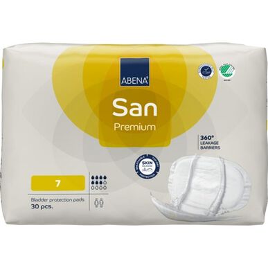 Abena San Premium 360 Leakage Barriers 7 Incontinence Dressings, Anatomical Shape, 30 units.