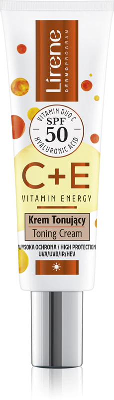 Creme facial Lirene Vitamin Energy C+E para uniformizar o tom da pele.