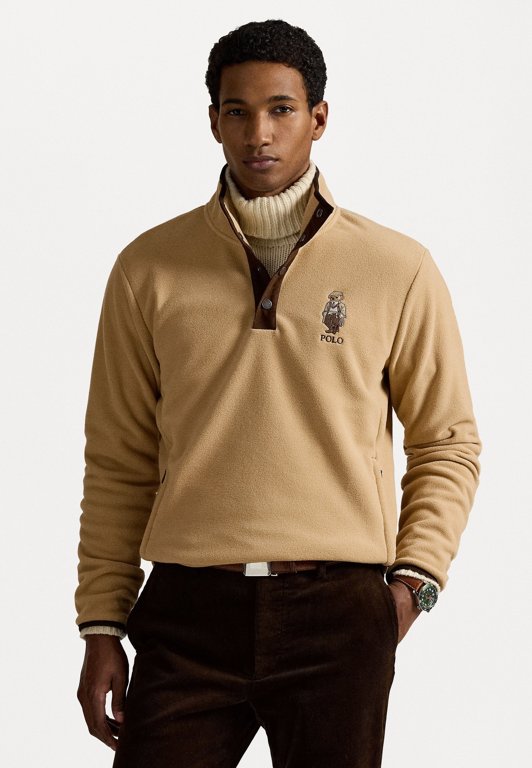 Polo Ralph Lauren POLO BEAR GEBORSTELDE FLEECE TRUI - Fleece trui - klassiek camel