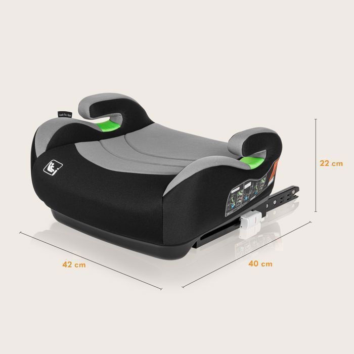 Cadeira de elevação auto LIONELO Luuk Fix i-Size - ISOFIX - 125-150 cm - Grupo 3 - Cinza