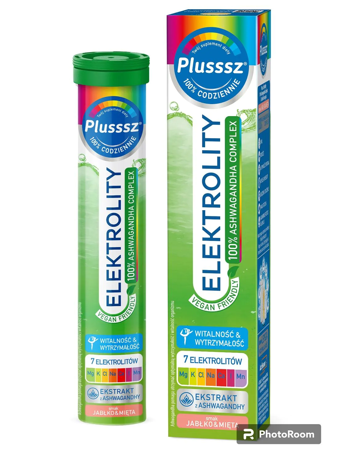 Plusssz Elektrolity 100% Ashwagandha Complex, Tabletki musujące