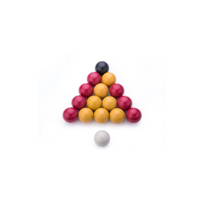 Lot de 16 billes de billard Ø 50.8 mm en résine pour jeu anglais 8 pool
