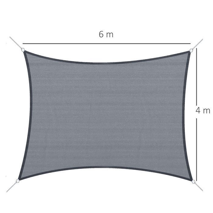 Outsunny - shade sail - HDPE - 600x400cm - Grey