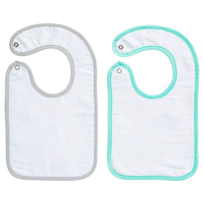 Babycalin - 2 baberos orgánicos con estampado marino para recién nacidos - Baberos con cierre a presión 17x29 cm