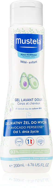 Gel de banho e lavagem para o corpo e cabelo do bebê Mustela Bébé Bain