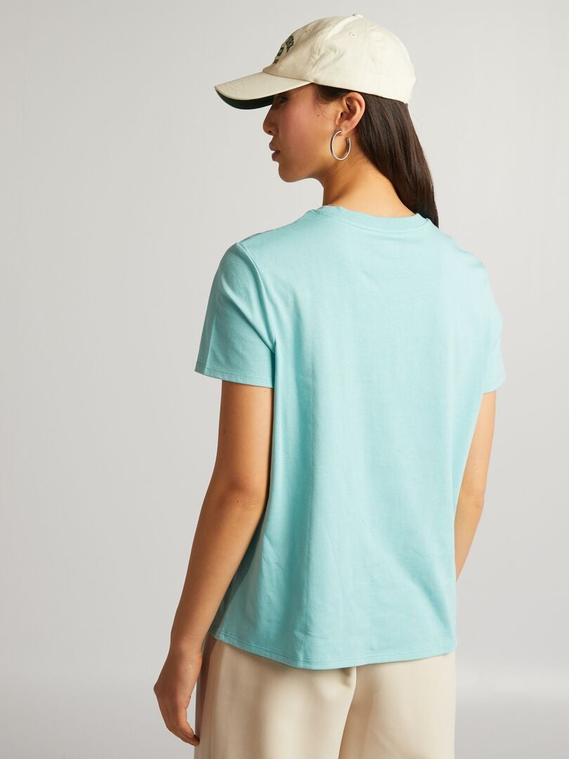 Camiseta de punto de color liso - AZUL