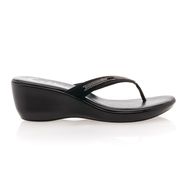 Női fekete flip-flop papucsok / tanga szandálok
