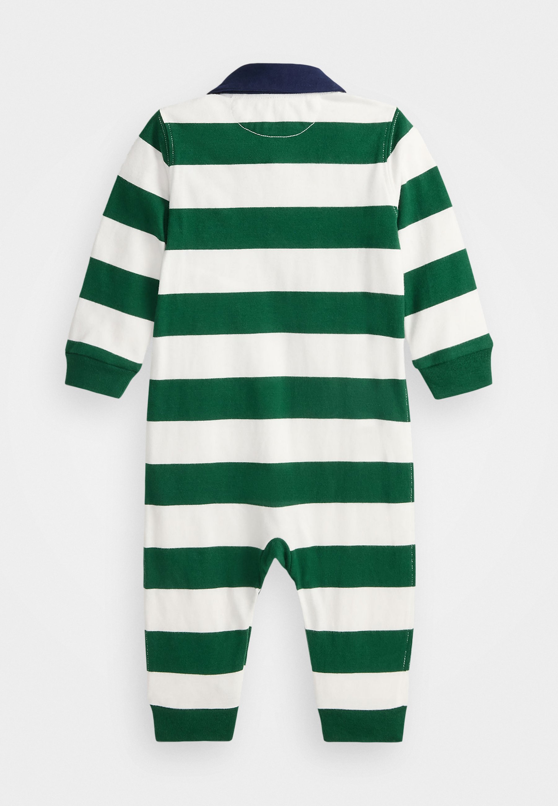 Polo Ralph Lauren gestreepte katoenen rugbyoverall - Jumpsuit - nieuw bosgroen