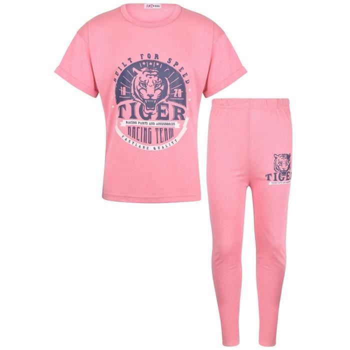 Tiger Racing Team Pink T-Shirt & Leggings Set for Baby Girls