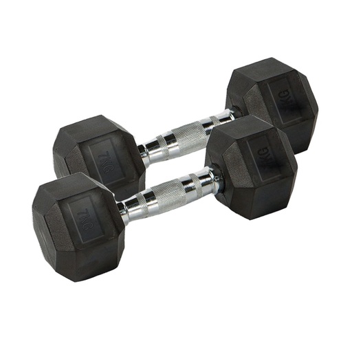 Deluxe Fitness hatszögletű súlyzó 7 kg (pár)