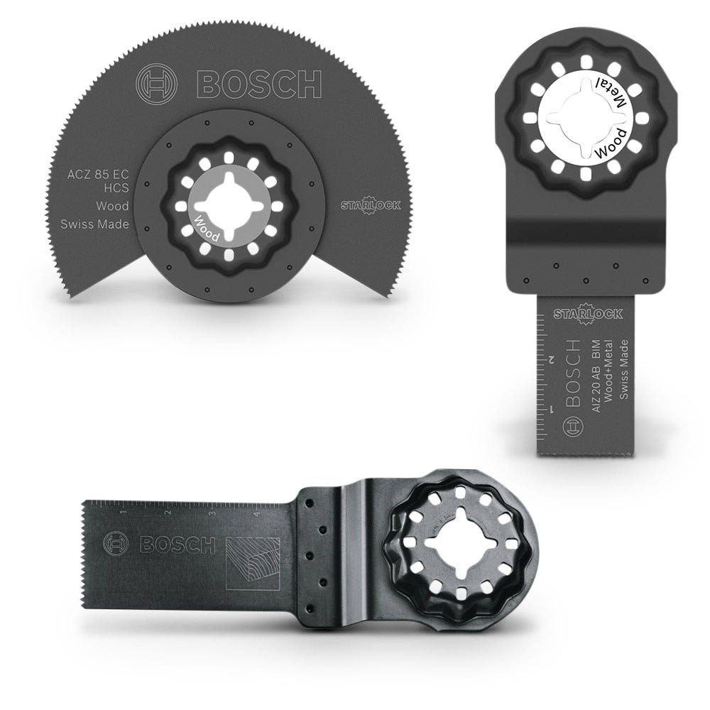 Conjunto de lâminas multifuncionais BOSCH para pisos de madeira - STARLOCK - 3 peças 2608662343