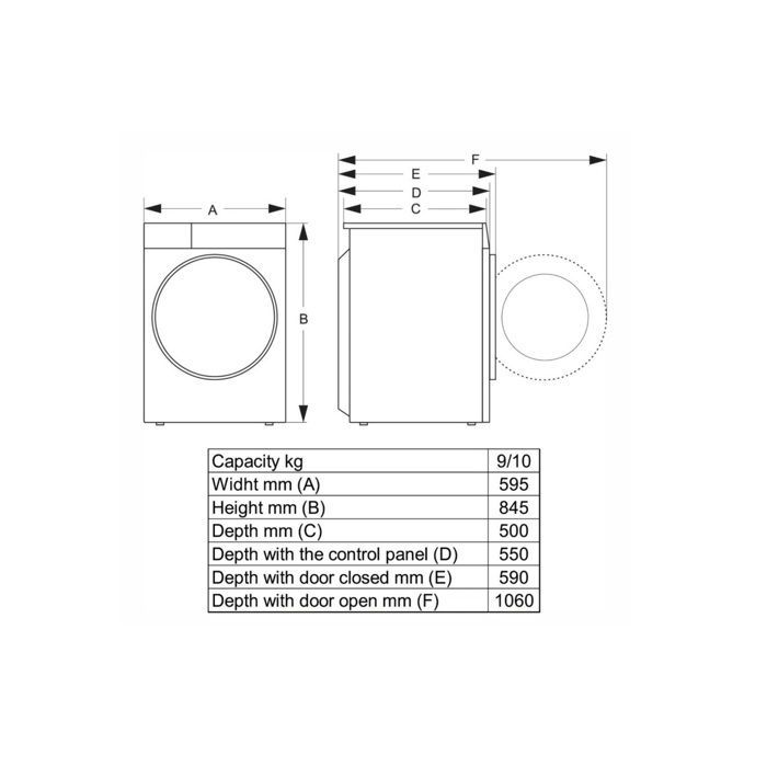 Lavadora de carga frontal Hisense de 9 kg, 1400 rpm, Wi-Fi, vapor - WF3S9043BW3 (Blanco)