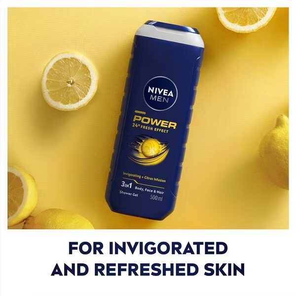 NIVEA Men Power 24H Fresh Effect 3-v-1 gel za prhanje<br>250 ml - Normalna koža