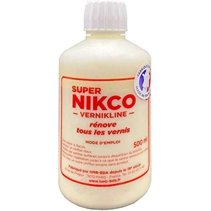 Super Nikco HMB-BDA Nettoyant - Polissant - 500 ml - Fabriqué en France - Pour tous les vernis - Redonne éclat et couleur